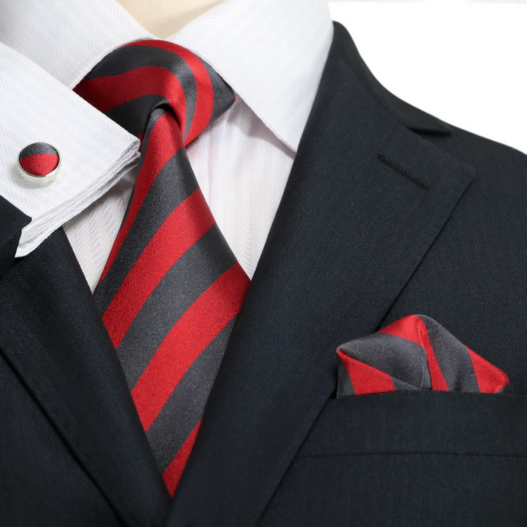 Red & Black Tie Set