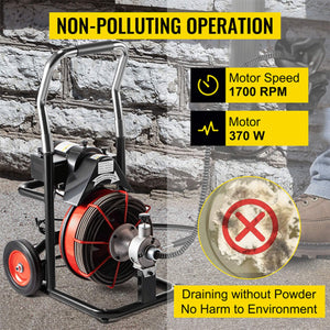 [100FT X 3/8"] Electric Sewer Drain Cleaner Snake Clog Machine W/ Cutter (SAK53785)