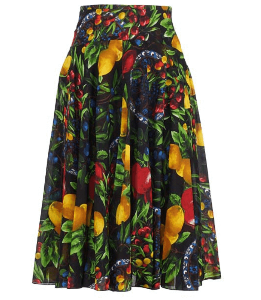 Aster Skirt w/ Yoke Black Midi Skirt