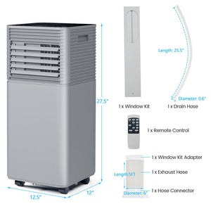 10K BTU Portable Room Air Conditioner Unit With Dehumidifier And Fan Mode (SAK30782)
