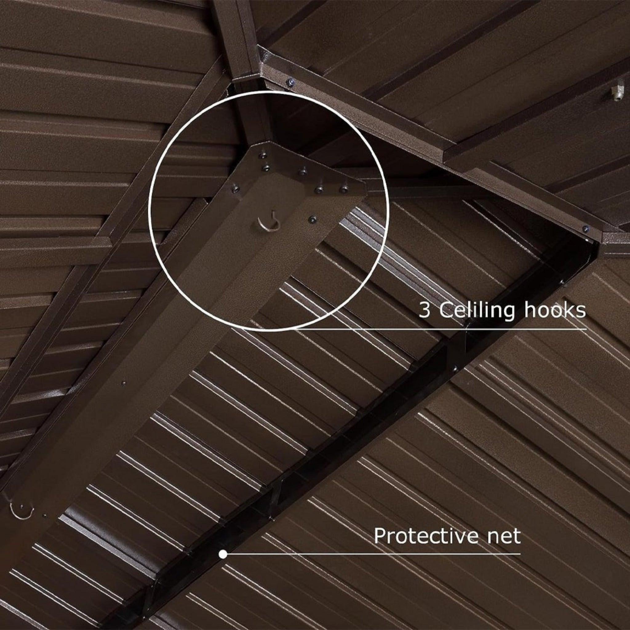 [12x20FT] Heavy Duty Outdoor Backyard Hardtop Gazebo With Netting And Curtains (SAK18352)