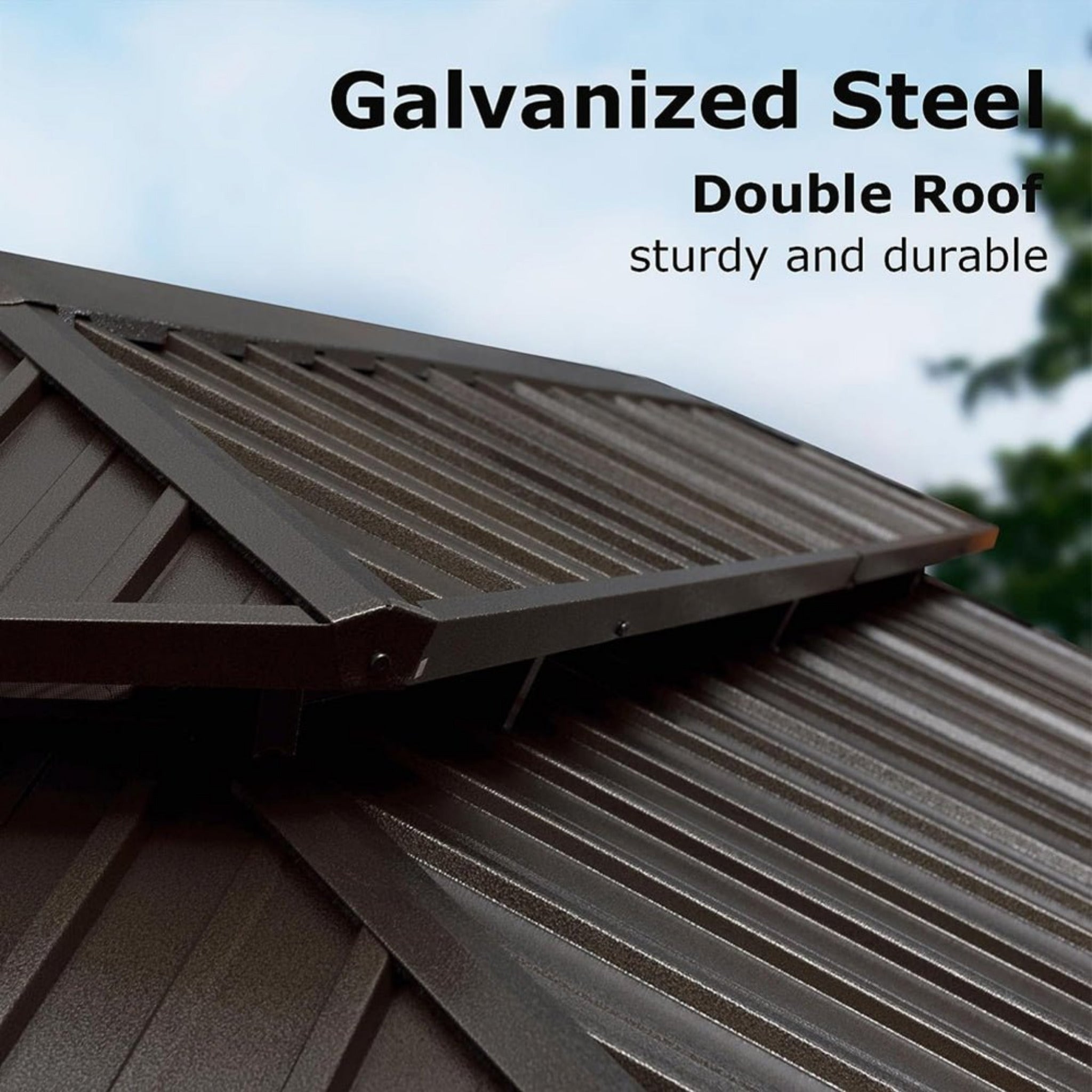 [12x20FT] Heavy Duty Outdoor Backyard Hardtop Gazebo With Netting And Curtains (SAK18352)