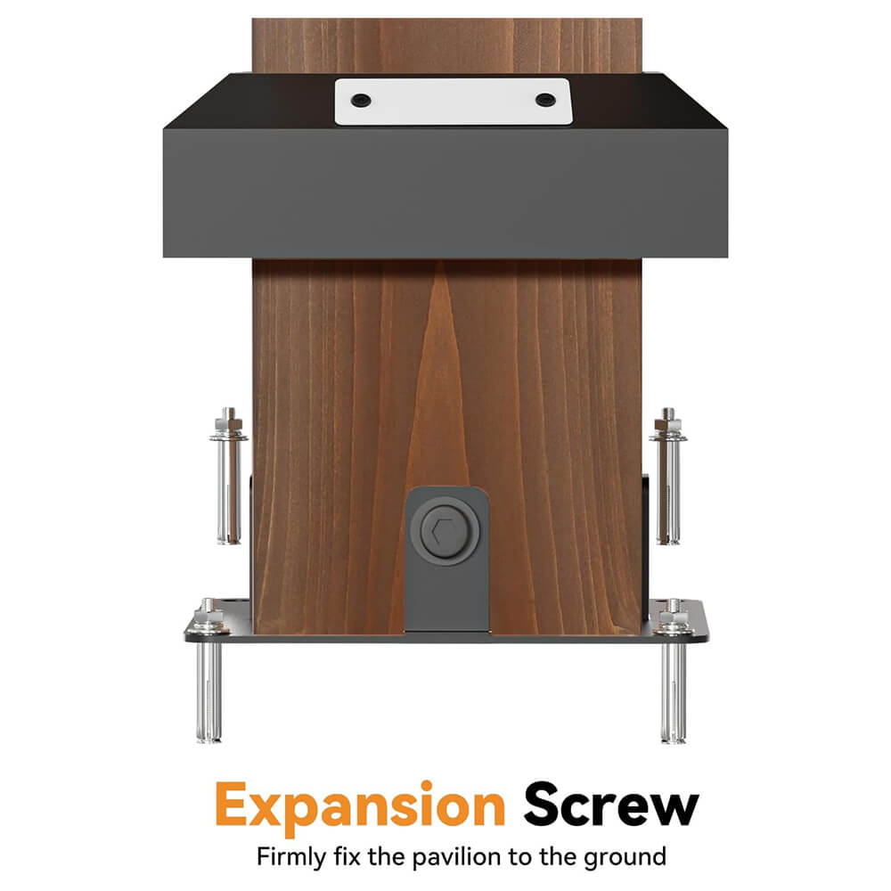 [12x12FT] Premium Outdoor Cedar Wood Hardtop Gazebo With Galvanized Steel Roof (SAK31864)