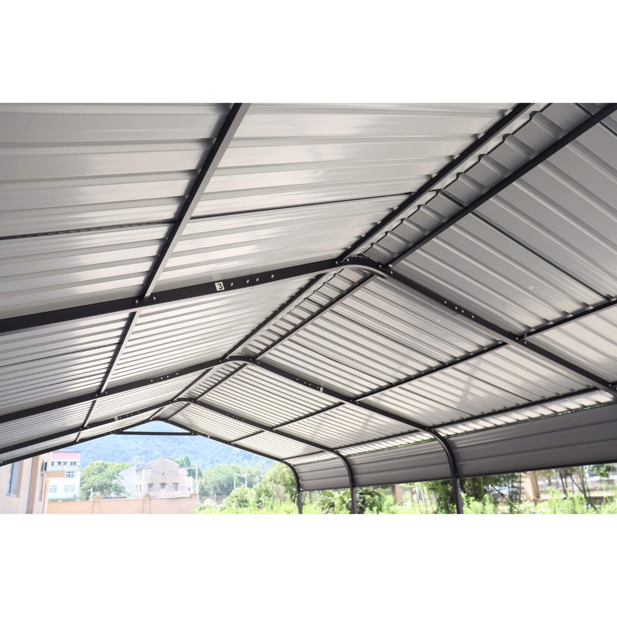[12X20FT] Heavy Duty Metal Carport With Galvanized Steel Roof For Car, Boats And Trucks, Gray (SAK95562)