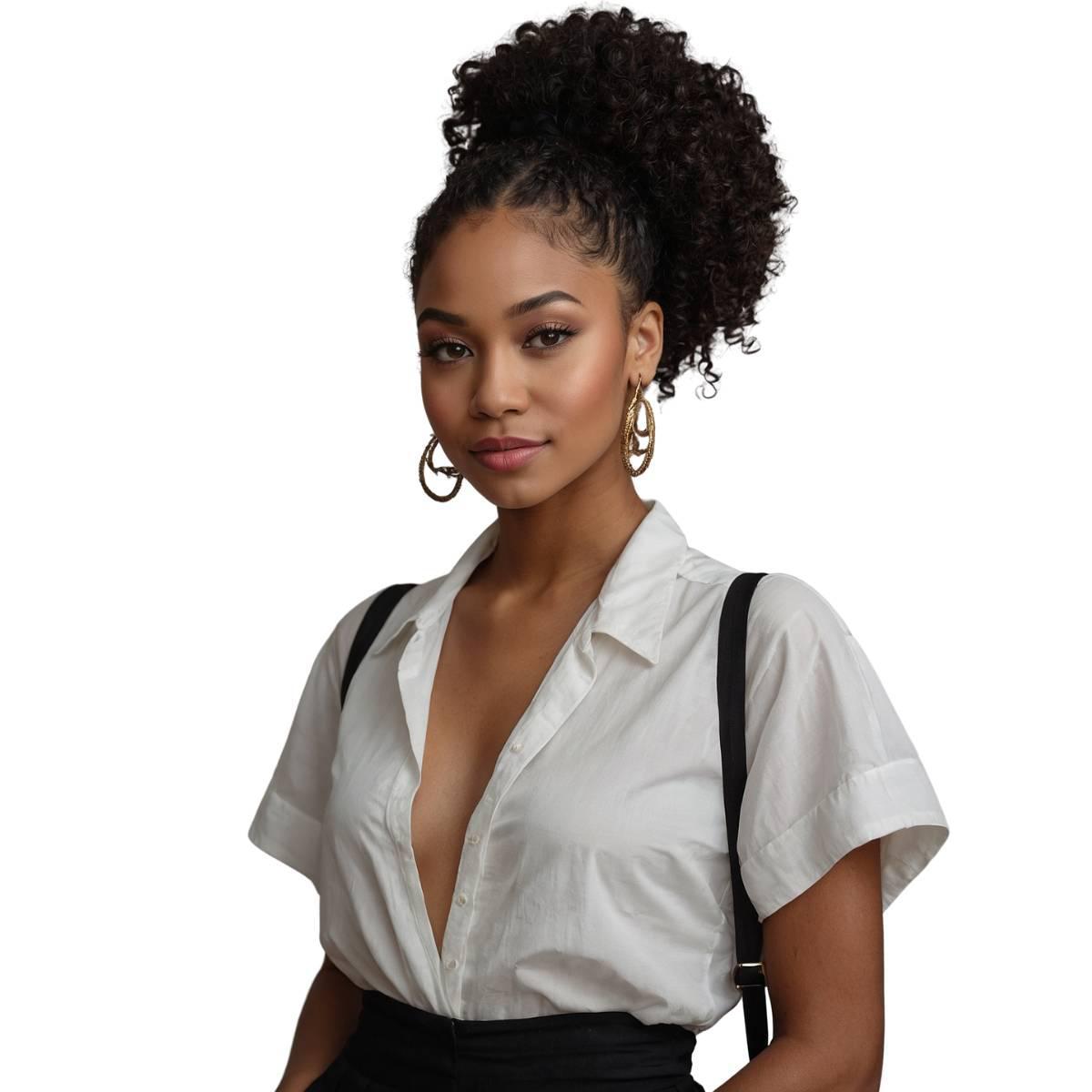 Jerry Curl 100% Human Hair Ponytail Extension