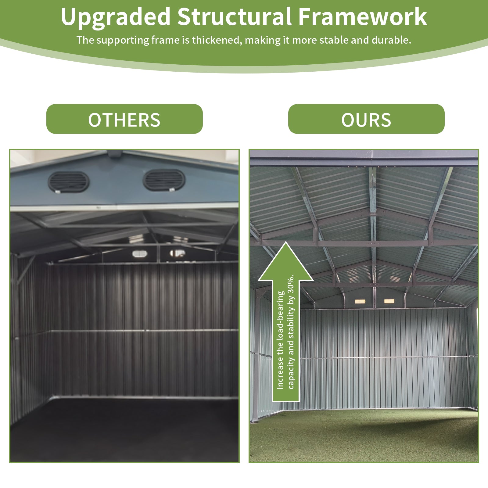 [13x20FT] Large Heavy Duty Outdoor Metal Storage Shed With Double Doors (SAK65331)