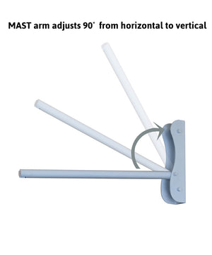 MAST Plug-In Wall Mount Pendant, 2 Light White Cord/Arm with Diffuser, White Linen Shade