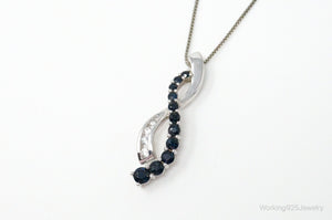 Designer Alwand Vahan Sapphire Cubic Zirconia Sterling Silver Necklace