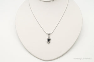 Sapphire Cubic Zirconia Sterling Silver Necklace