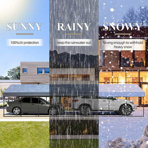 [20x40FT] Extra Large Heavy Duty Four Car Outdoor Metal Carport Canopy For Trucks, Boats And SUVs (SAK29713)