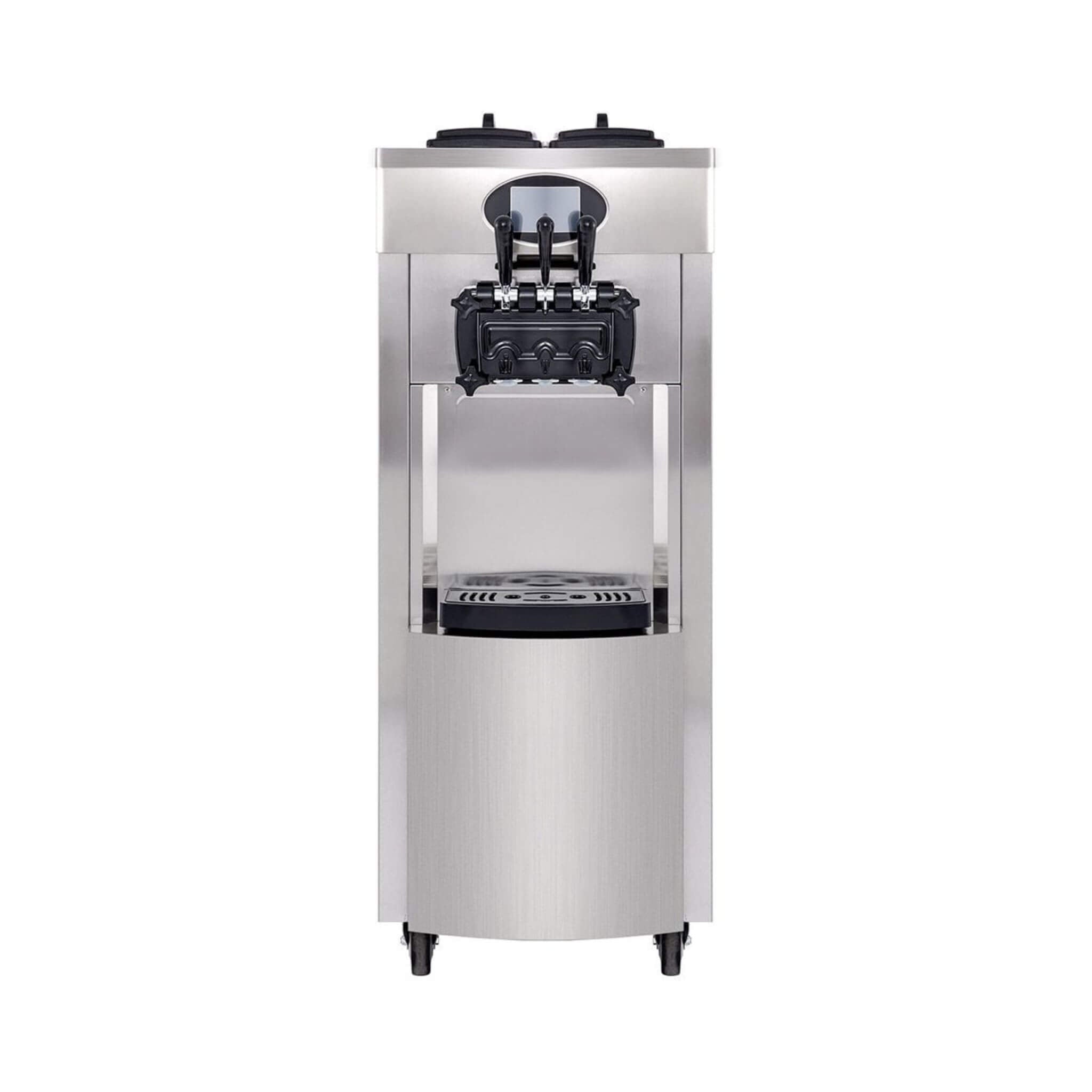 53" Freestanding 3-Flavors Commercial Soft Serve Yogurt Ice Cream Machine Maker With Auto Clean (SAK74031)