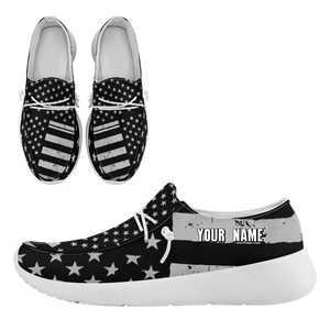 Personalized  America Flag Sneakers, Custom Patriotic Loafer Shoes,  Canvas Slip On Shoes,
FN018-24020303-6w
