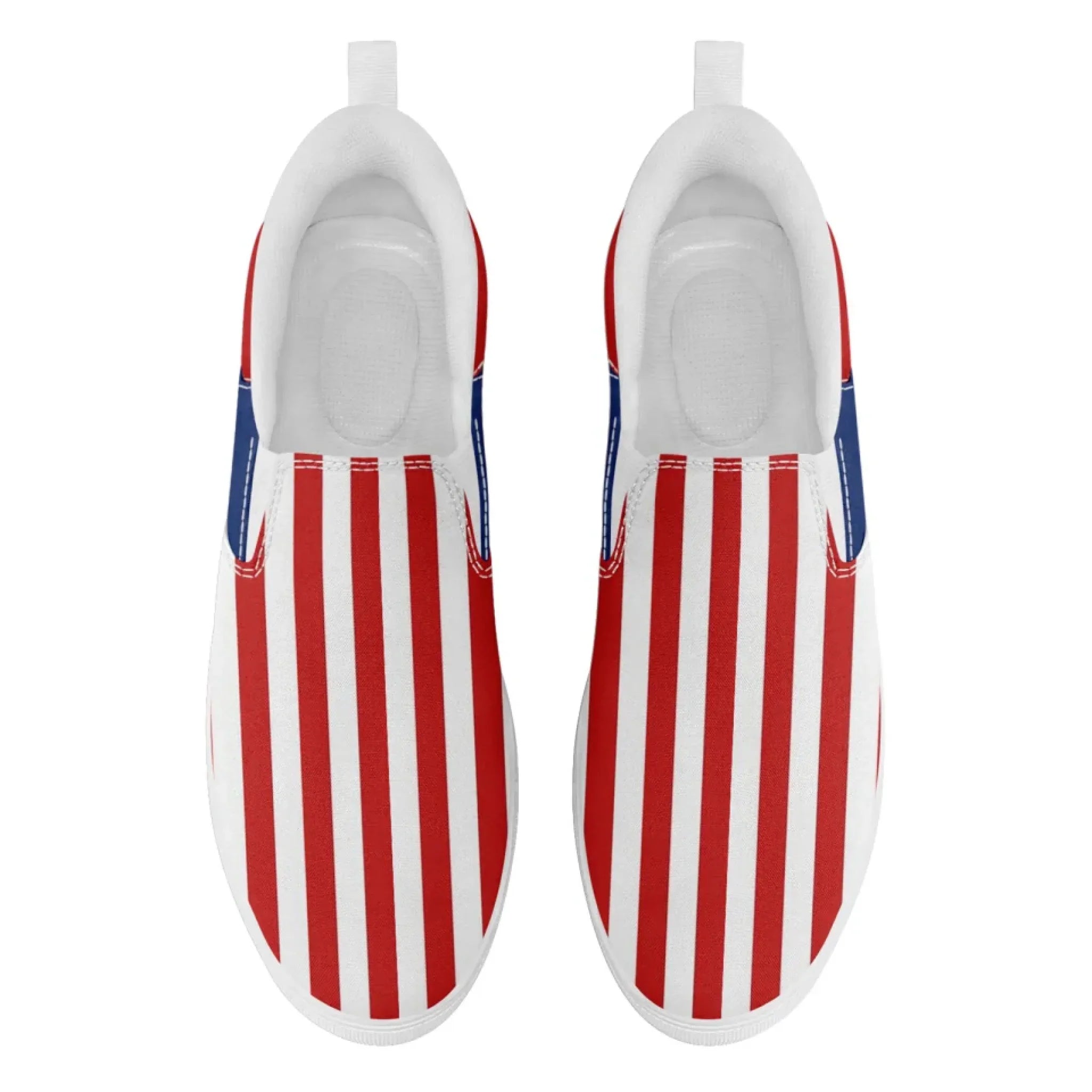 Personalized America Flag Sneakers, Custom Patriotic Slip On Shoes, Pride Unisex Canvas Shoes