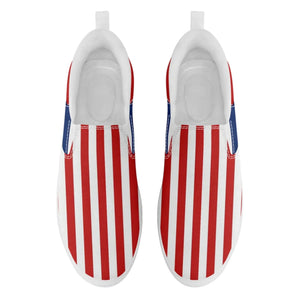 Personalized America Flag Sneakers, Custom Patriotic Slip On Shoes, Pride Unisex Canvas Shoes