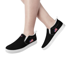 Personalized Patriotic Sneakers, Custom America Flag Shoes, Canvas Slip On Shoes