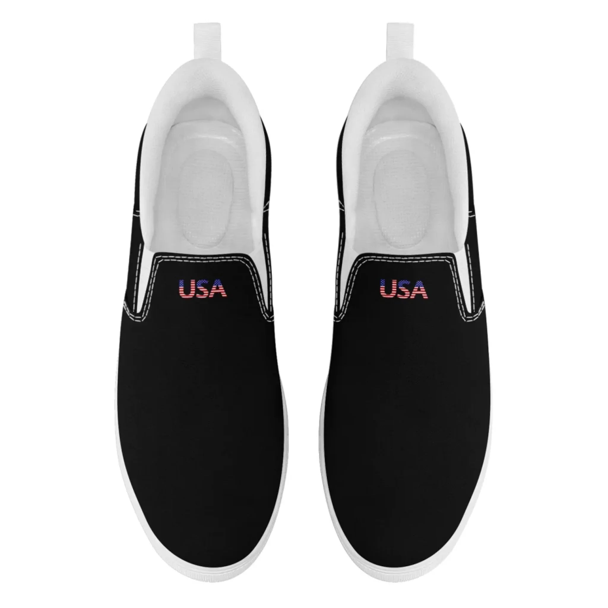 Personalized Patriotic Sneakers, Custom America Flag Shoes, Canvas Slip On Shoes