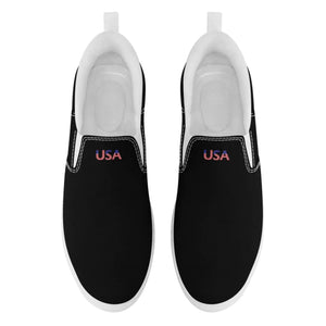 Personalized Patriotic Sneakers, Custom America Flag Shoes, Canvas Slip On Shoes