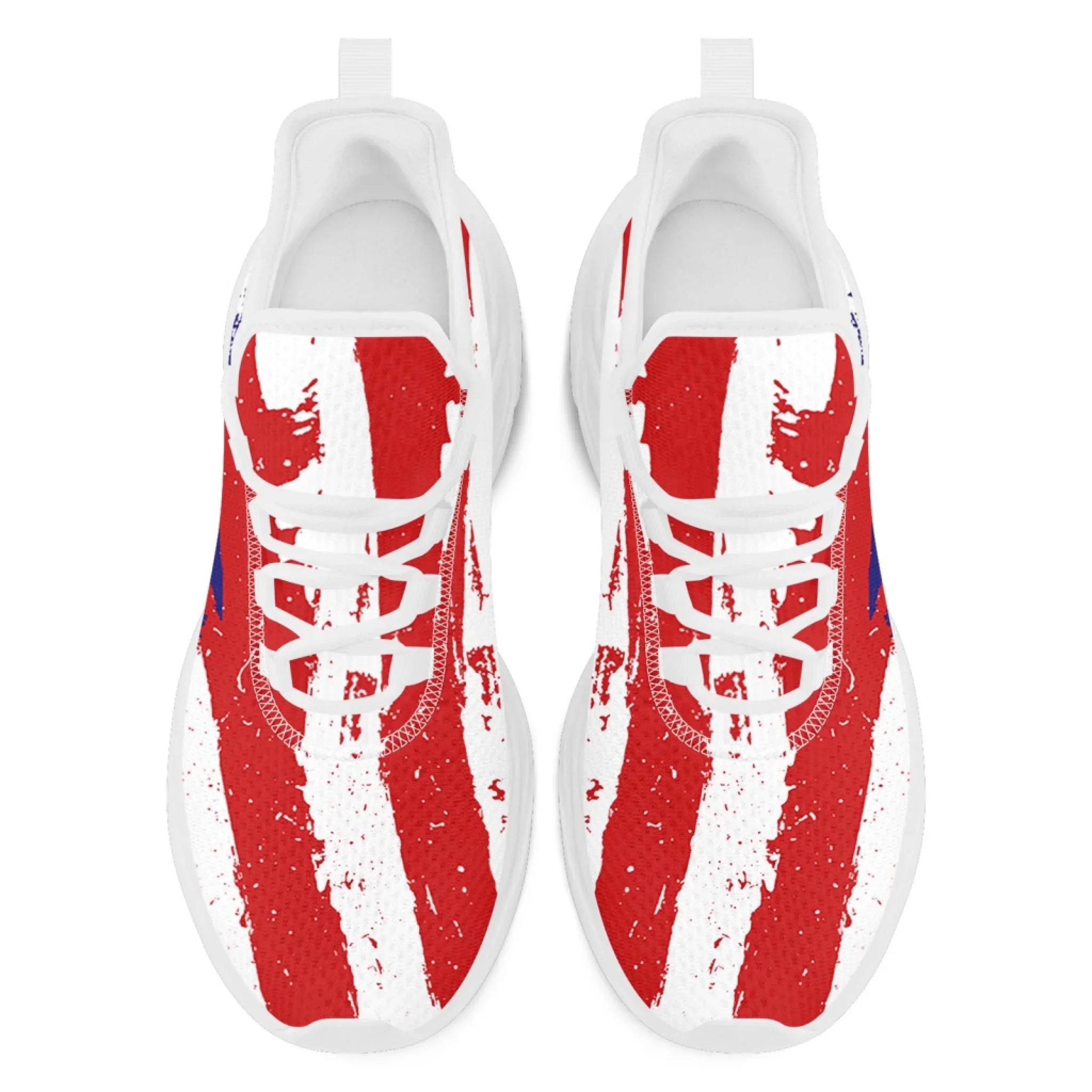 Personalized America Flag Print Sneakers, Custom Patriotic and Breathable Walking Shoes, Unisex Sports Shoes