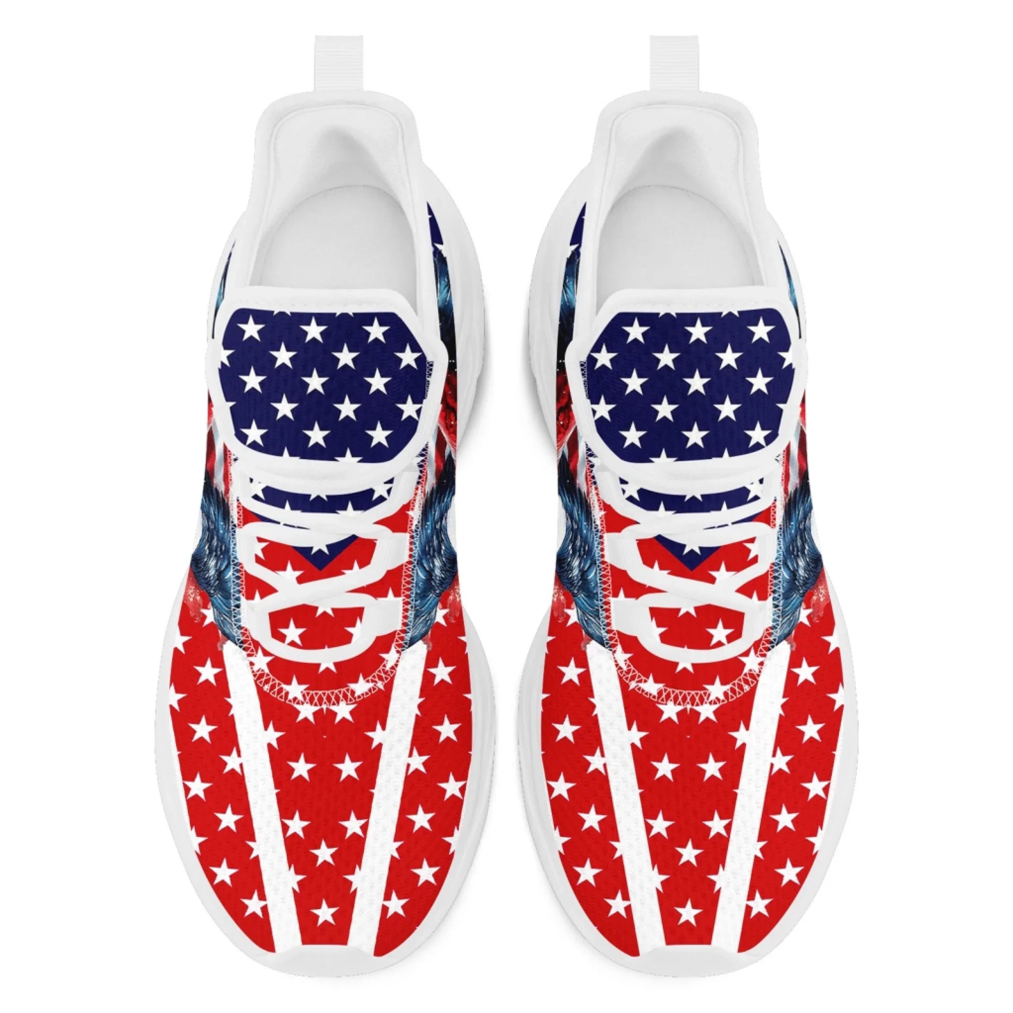 Personalized America Flag Sneakers, Custom Breathable Gym Shoes, Patriotic and Pride Walking Shoes