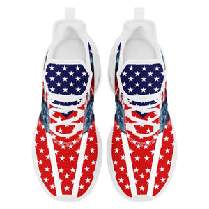 Personalized America Flag Sneakers, Custom Breathable Gym Shoes, Patriotic and Pride Walking Shoes