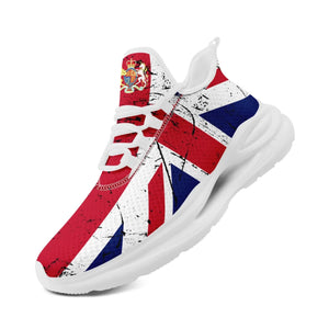Personalized UK Flag Print Sneakers, Custom Breathable Lace Up Shoes, Patriotic and Pride Unisex Shoes
