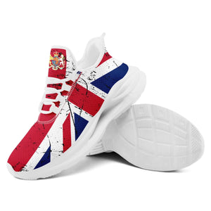 Personalized UK Flag Print Sneakers, Custom Breathable Lace Up Shoes, Patriotic and Pride Unisex Shoes