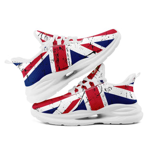 Personalized UK Flag Print Sneakers, Custom Breathable Lace Up Shoes, Patriotic and Pride Unisex Shoes