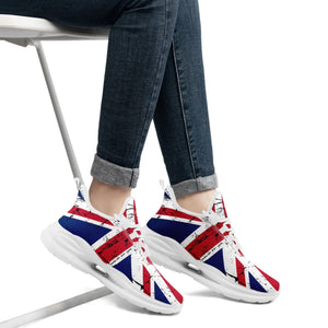 Personalized UK Flag Print Sneakers, Custom Breathable Lace Up Shoes, Patriotic and Pride Unisex Shoes