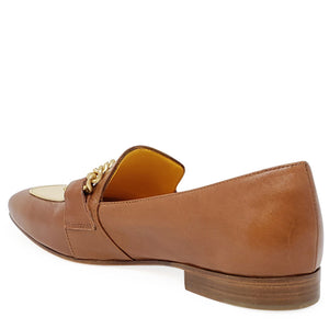 Flat Loafer Tan/Cream
