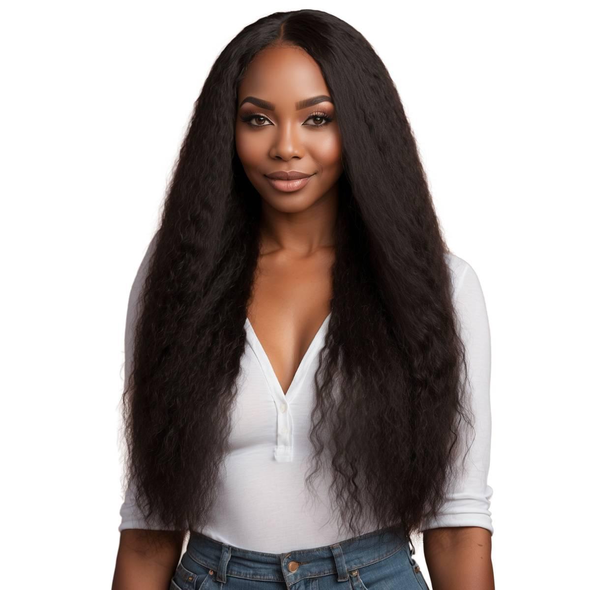 Kinky Straight Clip-In 100% Human Hair Extensions