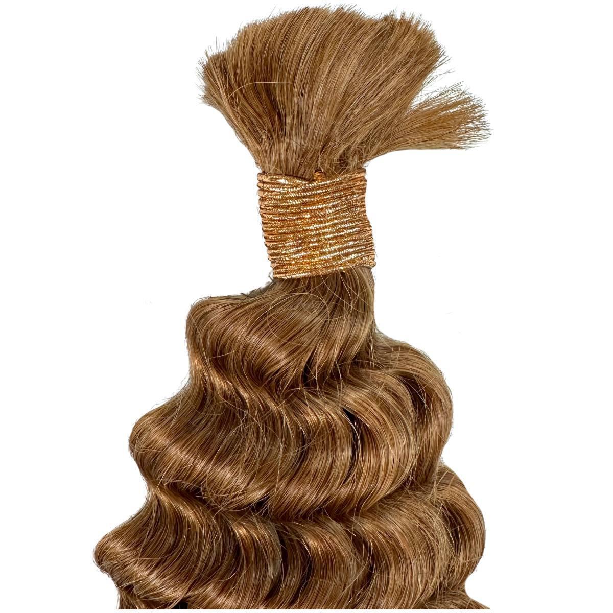Auburn Deep Wave Bulk 100% Human Braiding Hair