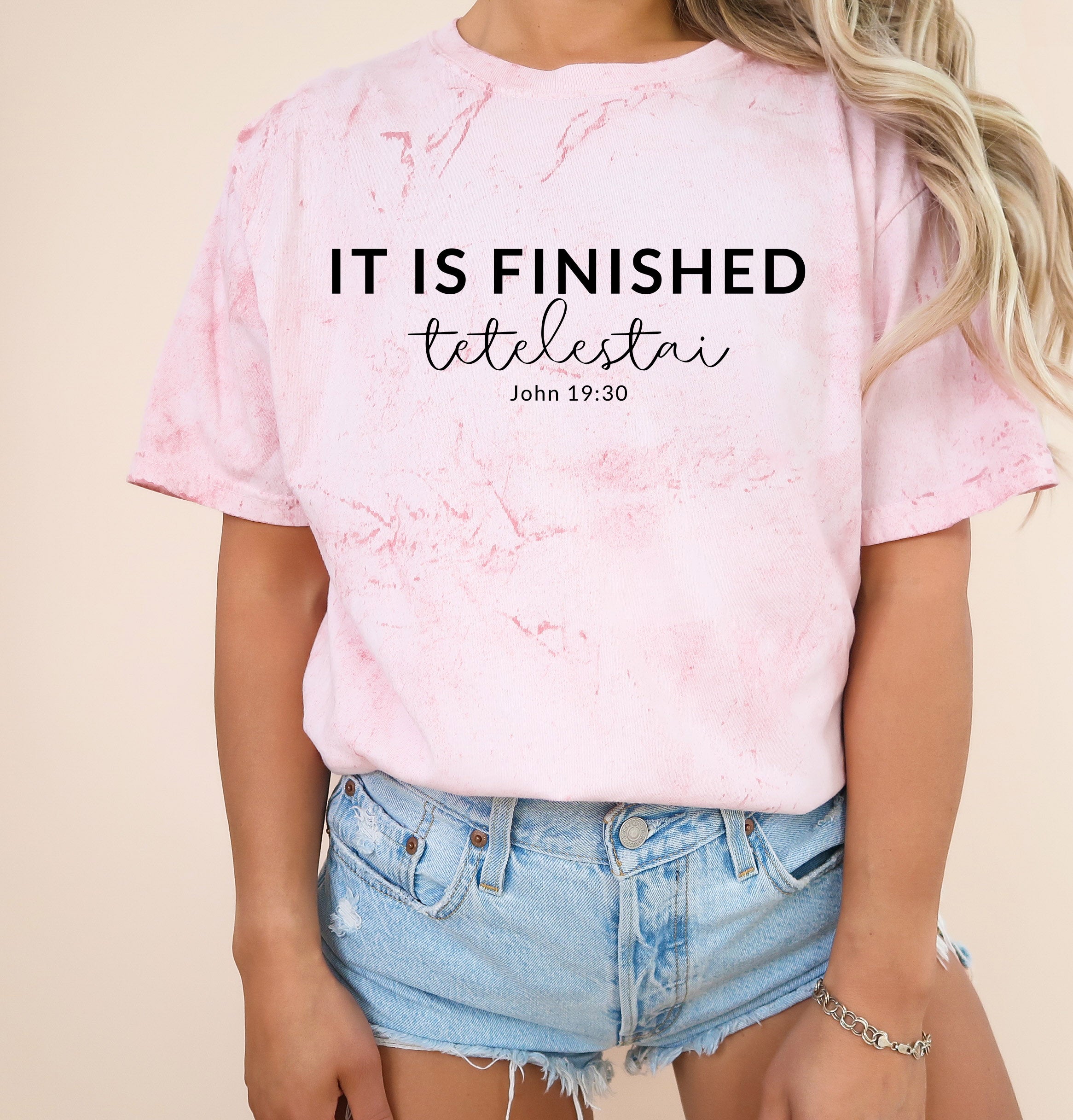 It is Finished Christian Easter Garment Dyed T Shirt