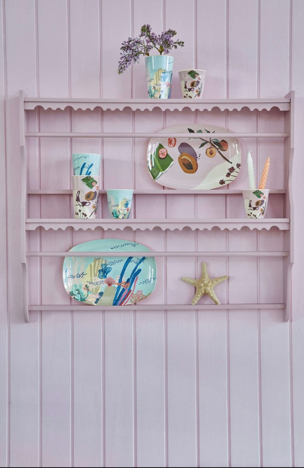 Set of 2 Medium Melamine Cups | Australian Summer Print