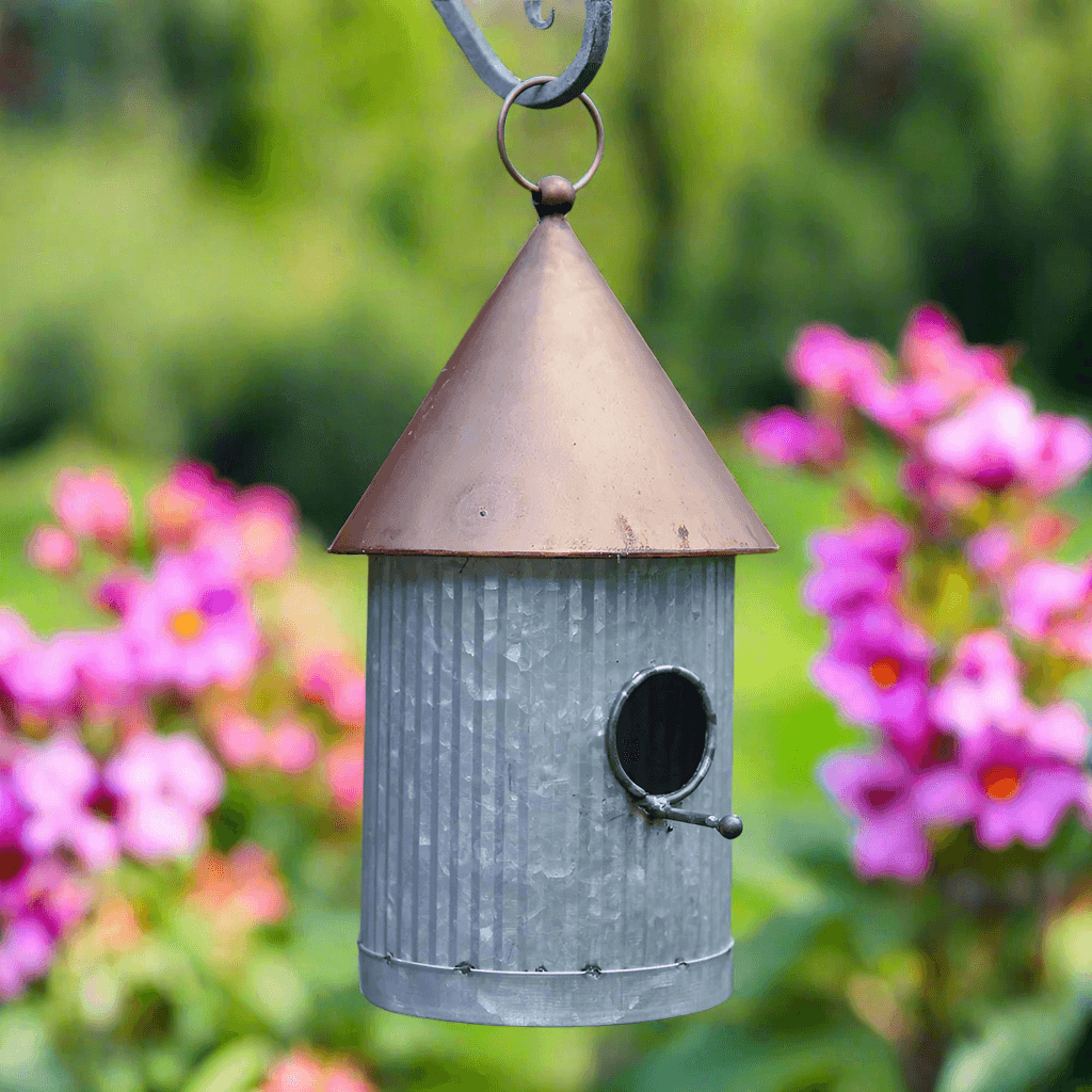 Farmhouse Galvanized Birdhouse with Copper Roof