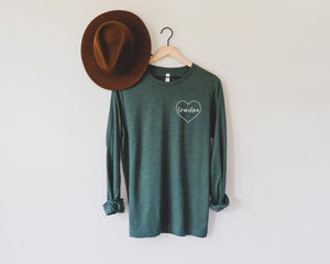 Grandma Long Sleeve Tshirt | Mother's day (Heart Around)
