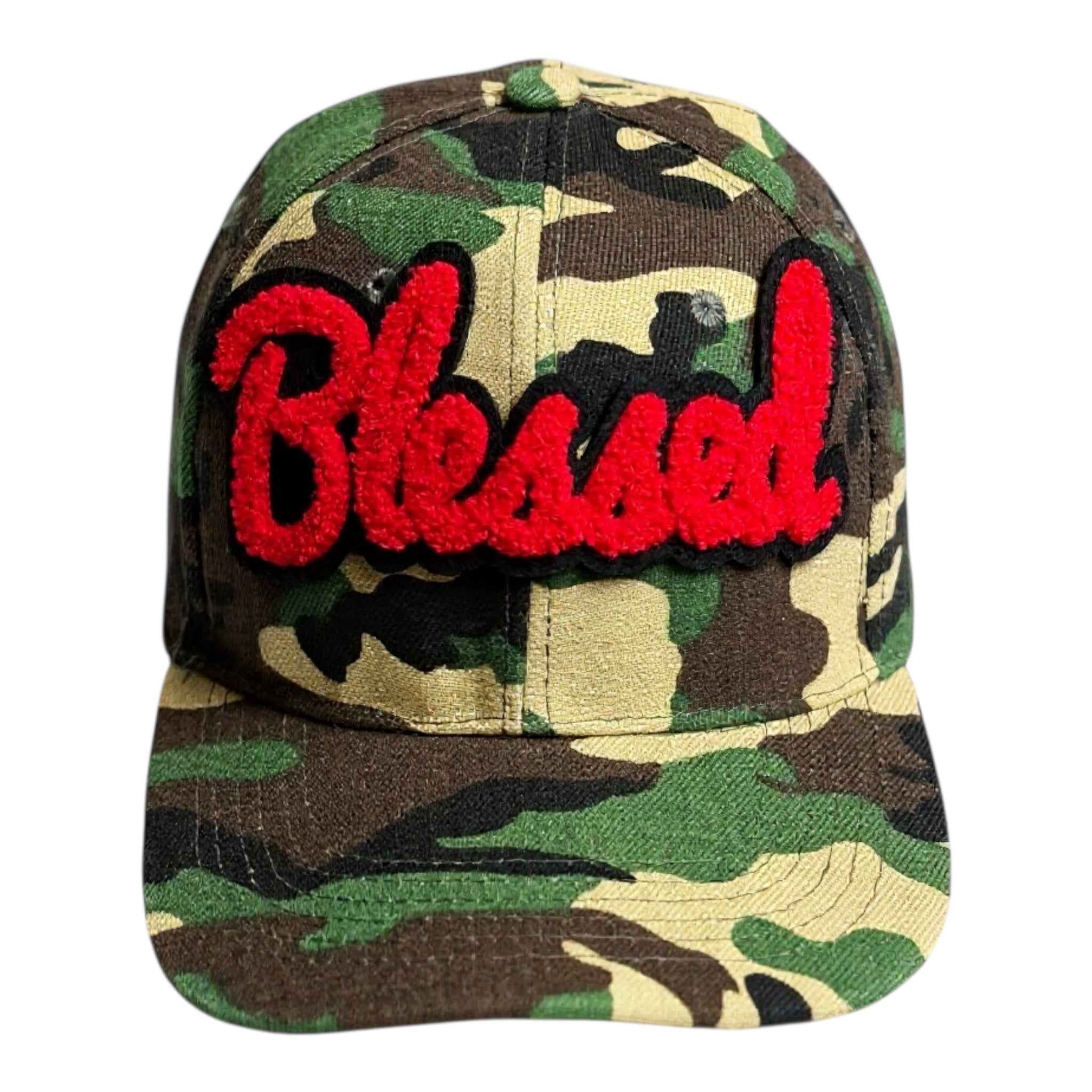 Blessed Camouflage Print Baseball Cap Red Stylish Hat