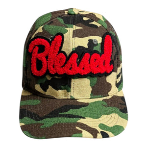 Blessed Camouflage Print Baseball Cap Red Stylish Hat