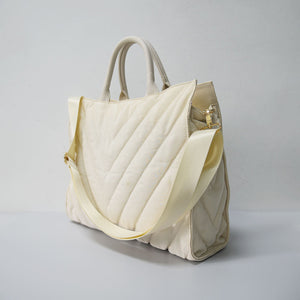 The Carmen | Chevron Stripe Large Puffer Tote