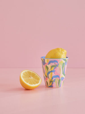 Medium Melamine Cup - Blue - Jungle Fever Print