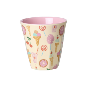 Melamine Kids Cups in Fun Fair Pink Prints - Small - 6 pcs. in Gift Box -