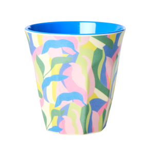 Medium Melamine Cup - Blue - Jungle Fever Print