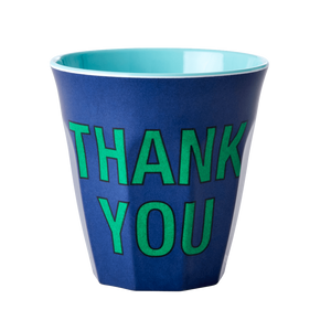 Melamine Cup - Medium with "THANK YOU" | Dark Blue
