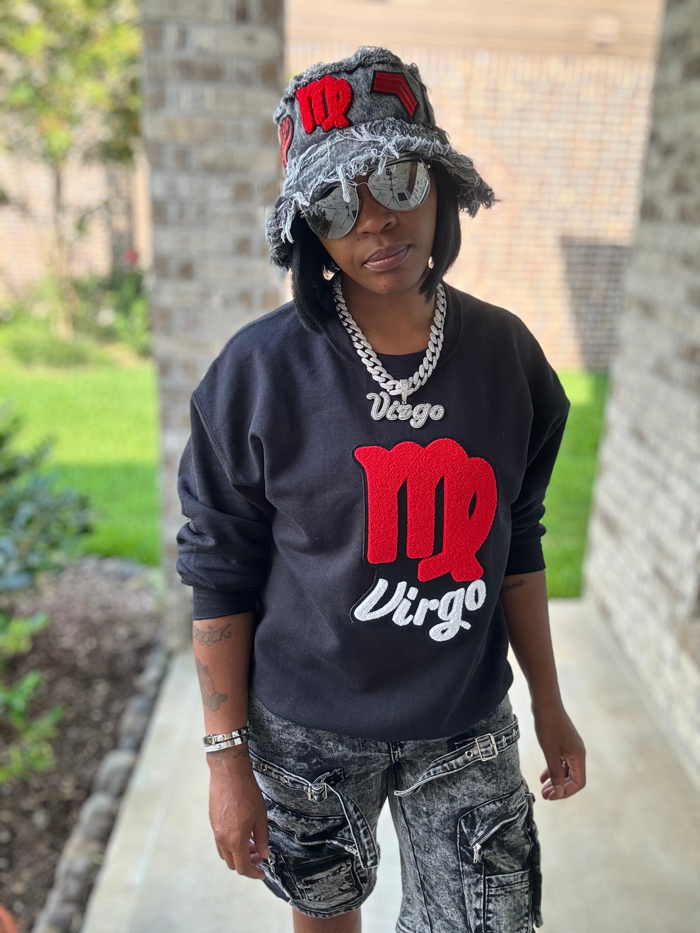 Virgo Sign Sweatshirt Red/Black