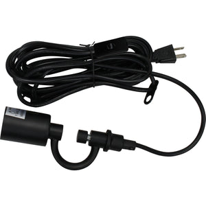 14"W 1 Light Swag Plug-In Pendant  Shallow Drum Textured Oatmeal Shade Black Cord