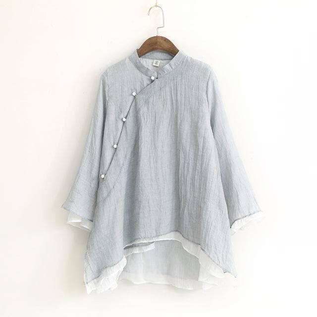 Asia Inspired Cotton Blouse | Zen