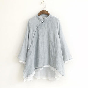 Asia Inspired Cotton Blouse | Zen