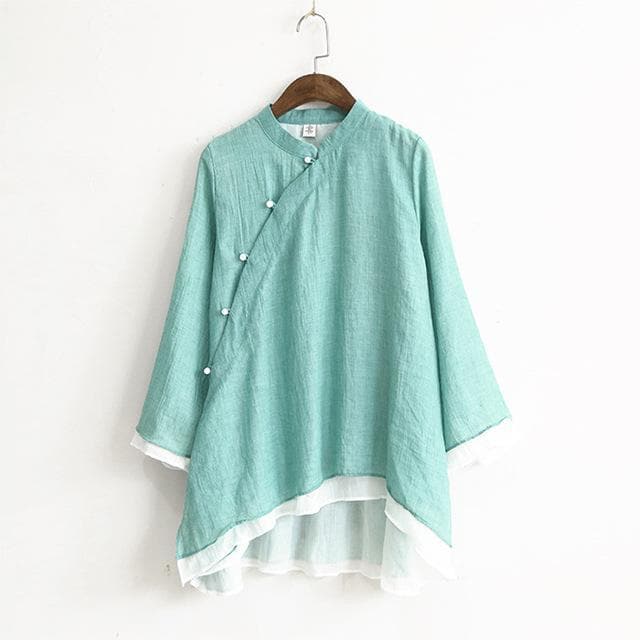 Asia Inspired Cotton Blouse | Zen
