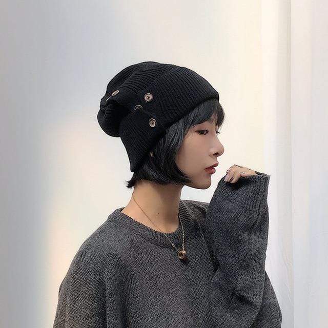 Button Up Beanie Hats