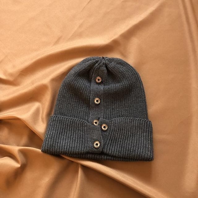 Button Up Beanie Hats