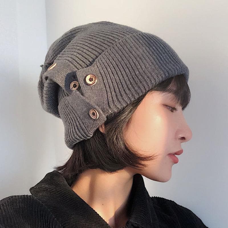 Button Up Beanie Hats